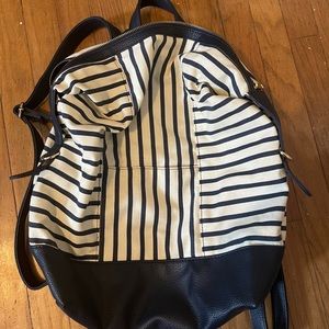 Navy striped backpack